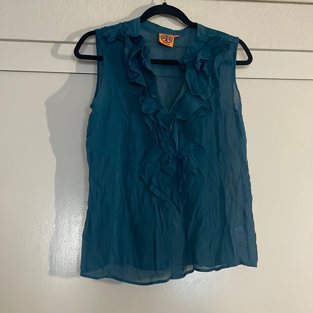 Tory Burch blue blouse size 6